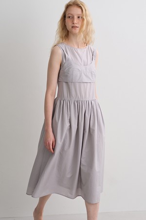 bustier layered dress (light grey)