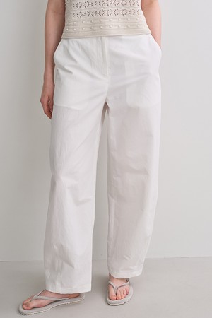 barrel linen blend pants (white)