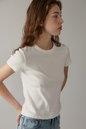 cotton ribbed basic t-shirt (3colors)