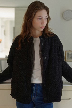 cotton quilted jacket (black)