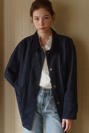vintage cotton work jacket (vintage navy)