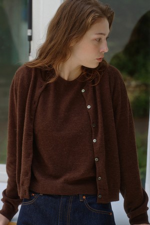baby alpaca cardigan (brown)