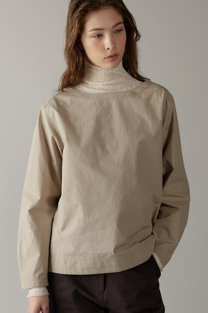 cotton boat-neck shirt (beige)