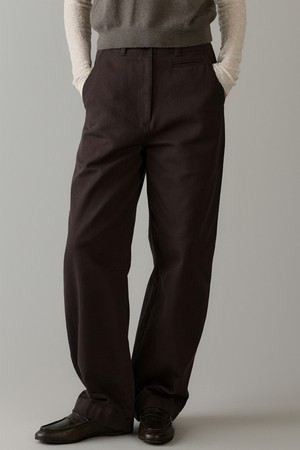 cotton barrel pants (deep brown)