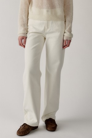 relaxed straight jeans (cream)