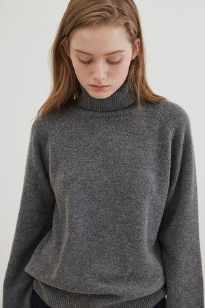 cashmere blended turtleneck (melange grey)