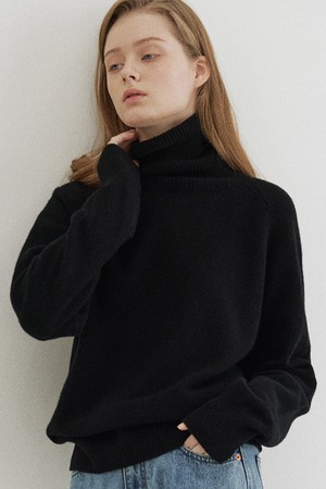 cashmere blended turtleneck (black)