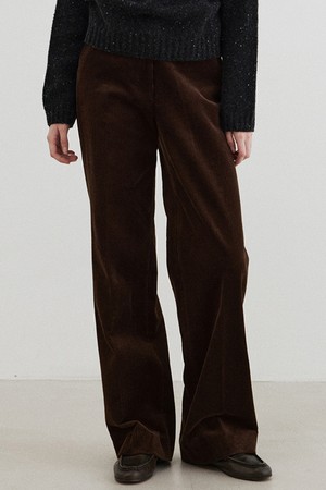 classic straight corduroy pants (deep brown)