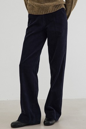 classic straight corduroy pants (midnight navy)