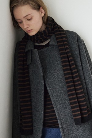 alpaca blended stripe muffler (2colors)