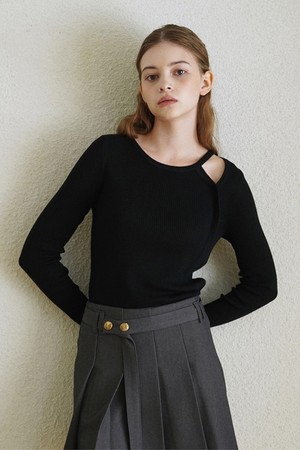 SLIT KNIT_BK