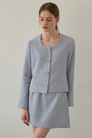 EDIT U-NECK JACKET_SB HIDDEN SKIRT&PANTS SET UP_SB