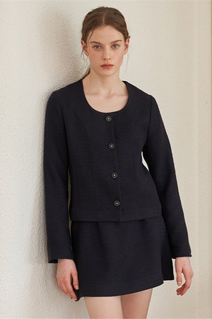 EDIT U-NECK JACKET_NA HIDDEN SKIRT&PANTS SET UP_NA