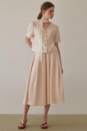 ROMAN BLOUSE BLOOM FLARE SKIRT SET UP_PB