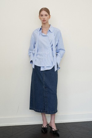 [벨트증정] SLIT DENIM SKIRT (3COLORS)