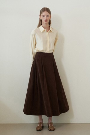 HARF FLARE CORDUROY SKIRT (3COLORS)