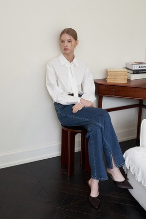 [벨트증정] SLIT SLIM DENIM PANTS (2COLORS)