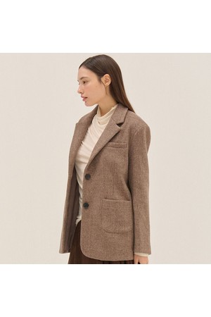 HERRINGBONE WOOL JACKET_BR