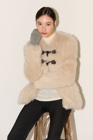 ECO FUR BUCKLE JACKET_2COLOR