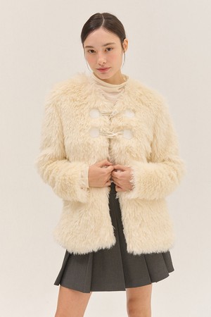 ECO FUR BUCKLE JACKET_2COLOR