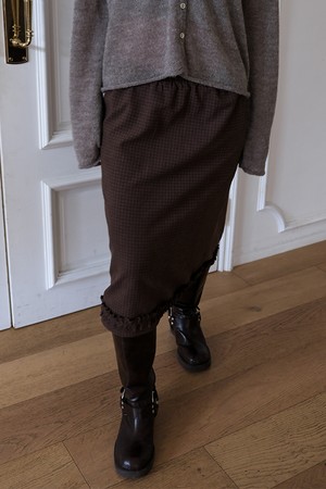 데일리 밴딩 체크 프릴 스커트_2COLOR