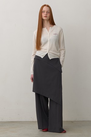 레이어 스커트 와이드 슬랙스_챠콜