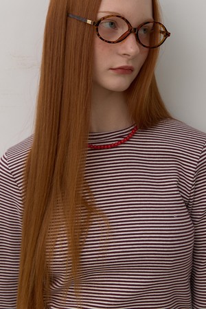 노아 스티치 스트라이프 티셔츠_레드