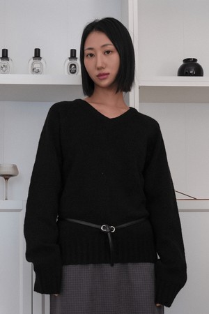 라글런 V넥 루즈핏 니트 풀오버_6COLOR