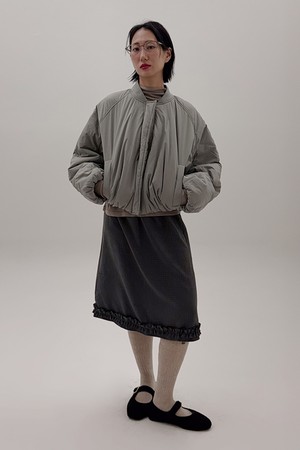 숏패딩 웰론 점퍼_그레이