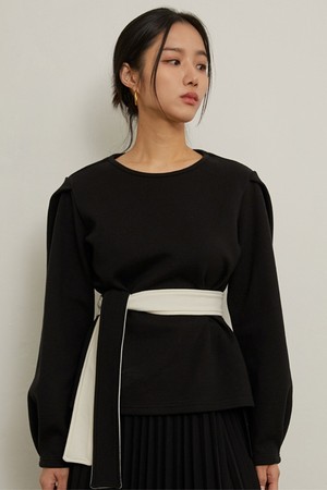 [플로브] TIED SWEATSHIRT_BK