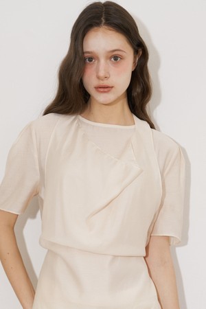DRAPING SHEER SET UP BLOUSE (YE)
