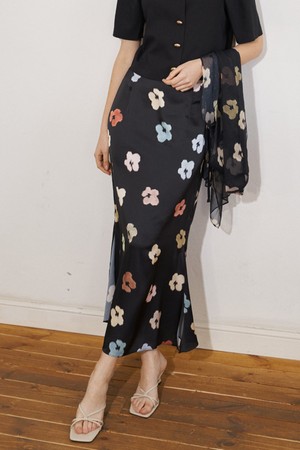 FLOWER SHEER SET UP SKIRT (BK)