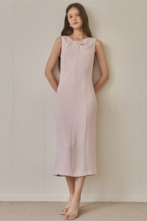 DRAPING NECK DRESS_PK