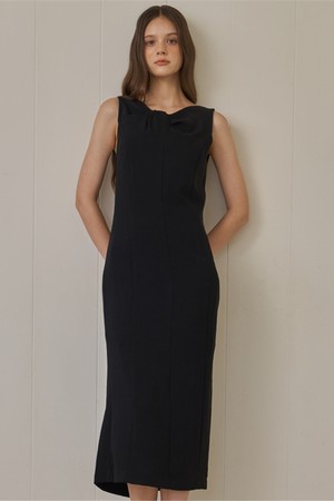 DRAPING NECK DRESS_BK
