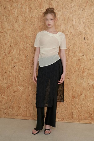 [플로브] SHEERING WRAP SKIRT 2COLOR (JACQUARD)