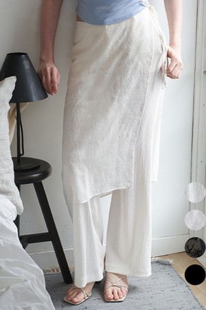 [플로브] SHEERING WRAP SKIRT 2COLOR (JACQUARD)