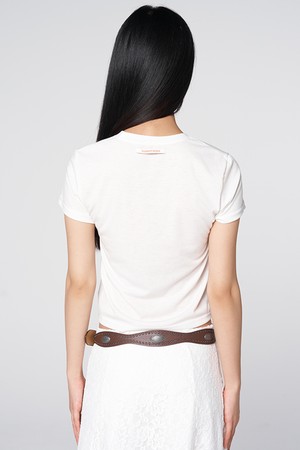 데일리 에센셜 백라벨 포인트 티셔츠