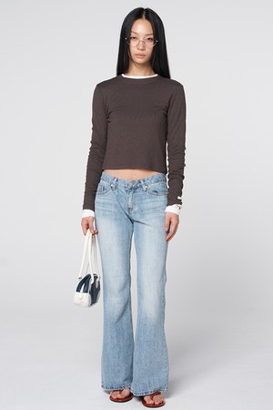 텐셀 울 블렌드 소프트 골지 크롭 티셔츠