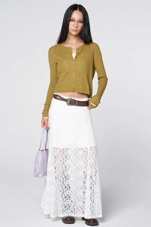 시스루 레이스 롱 스커트