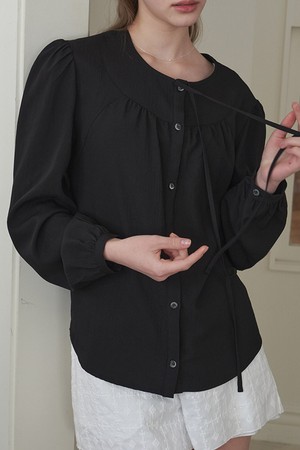 DRAPING VOLUME BLOUSE_BK