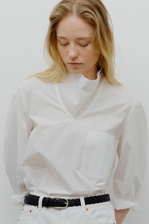 volume cowl neck blouse (off white)