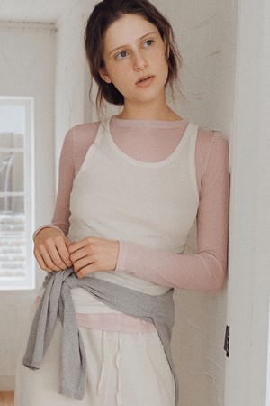 layered cotton sleeveless t-shirt (5colors)