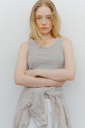 layered cotton sleeveless t-shirt (5colors)