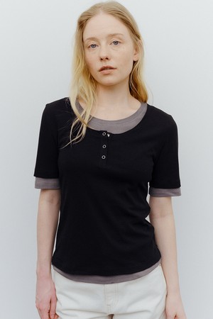 scooped cotton henry t-shirt (3colors)