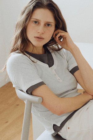 scooped cotton henry t-shirt (3colors)