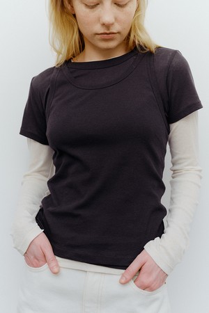 sheer cotton cap sleeve t-shirt (5colors)