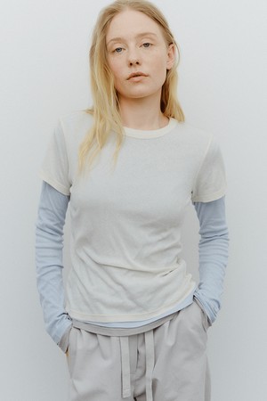 sheer cotton cap sleeve t-shirt (5colors)