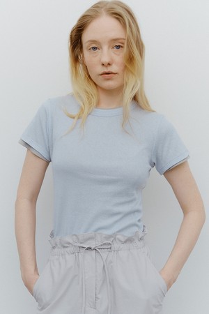 sheer cotton cap sleeve t-shirt (5colors)