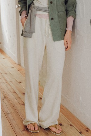 cotton jersey banding pants (cream)