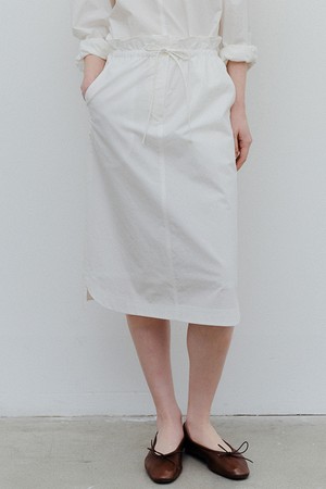 cotton shirring banding skirt (ivory)